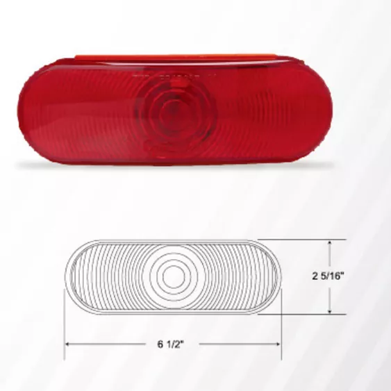 1-LED 6 Inch Oval Red Grommet Trailer Light